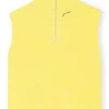 Cheap GANNI Oversized Zipper Vest Golden Kiwi