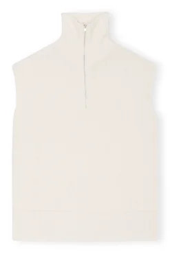 Store GANNI Oversized Zipper Vest Egret