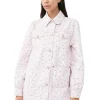 Store GANNI Oversize-Jeansjacke Mit Blumenprint Pink Tulle