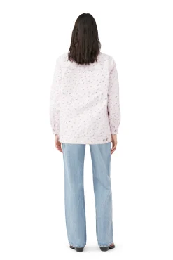Store GANNI Oversize-Jeansjacke Mit Blumenprint Pink Tulle