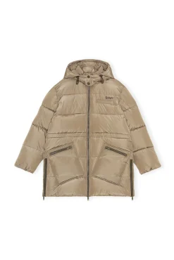 Best Sale GANNI Oversize-Midi-Pufferjacke Aus Recyceltem Polyester Fossil
