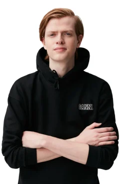 New GANNI Oversize-Sweatshirt Mit Kapuze Black