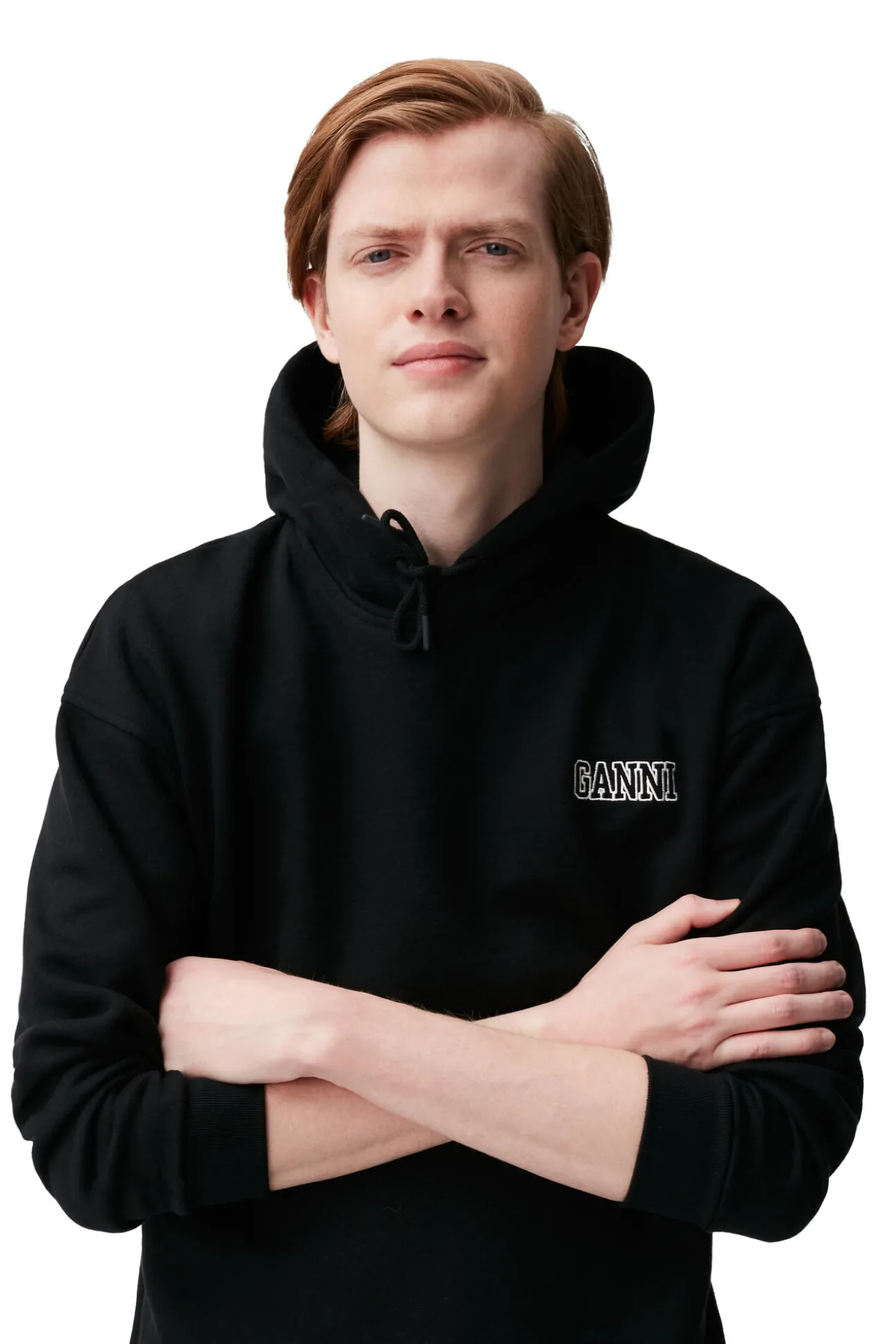 New GANNI Oversize-Sweatshirt Mit Kapuze Black