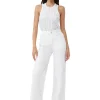 Clearance GANNI Perlenoberteil Aus Rib Jersey Bright White