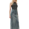 Online GANNI Perlenoberteil Aus Rib Jersey Black