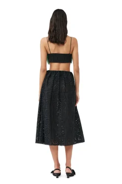 Clearance GANNI Perlen-Taffeta-Top Black