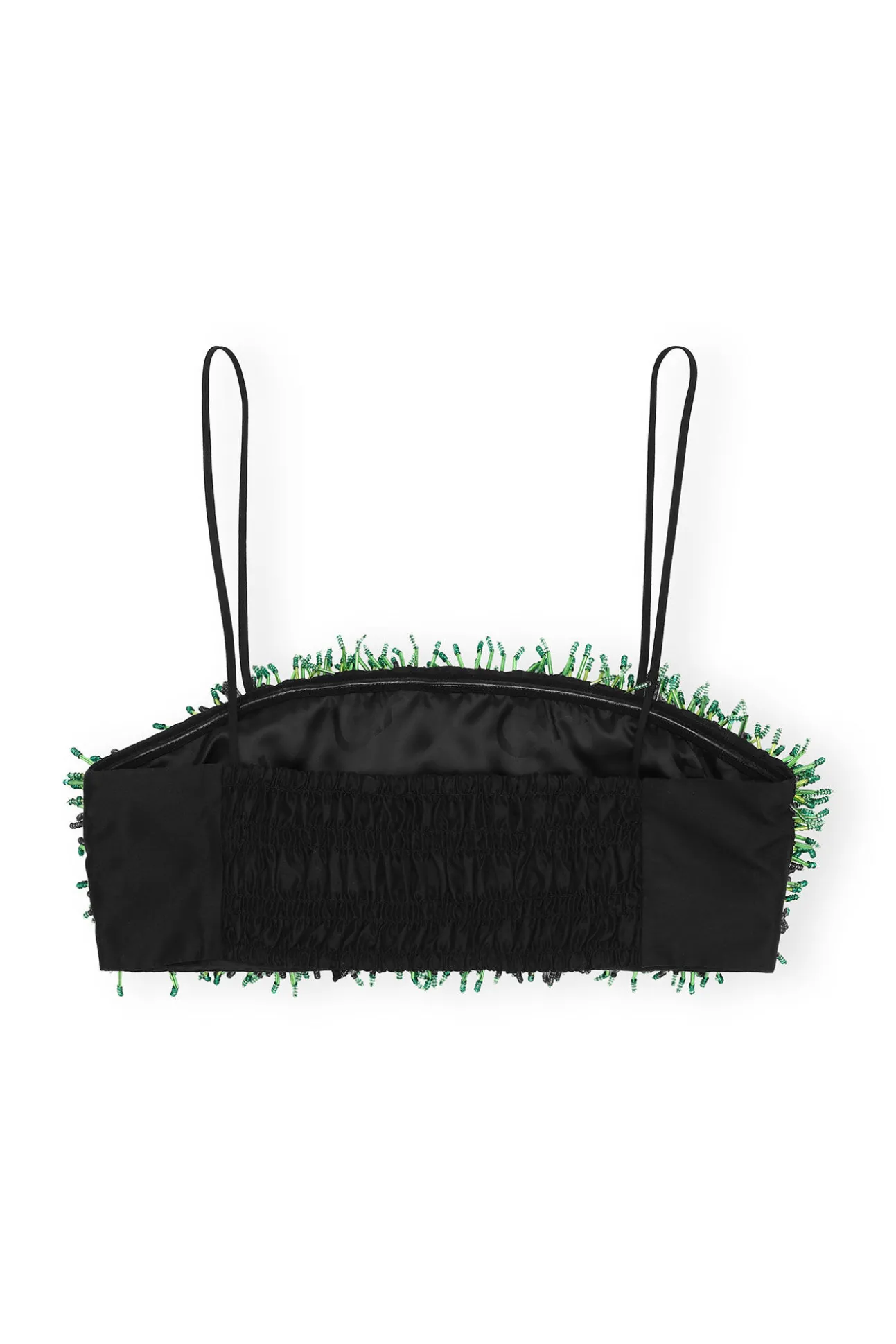 Clearance GANNI Perlen-Taffeta-Top Black