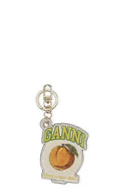 Shop GANNI Pfirsichfarbener Schlusselanhanger Egret