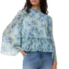Hot GANNI Plissierte Bluse Aus Georgette Ice Water