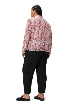 Fashion GANNI Plissierte Bluse Aus Georgette Sugar Plum