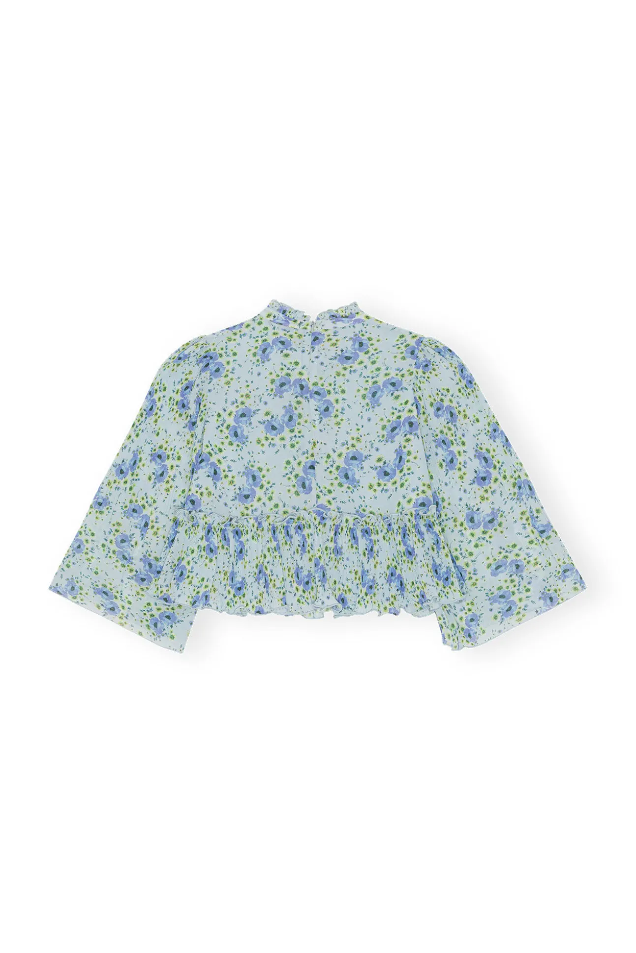 Hot GANNI Plissierte Bluse Aus Georgette Ice Water