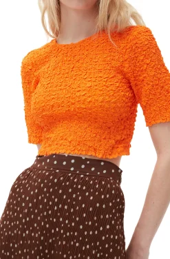 Online GANNI Plissierter Mehrlagiger Georgette-Maxirock Rocky Road