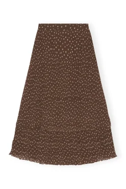 Online GANNI Plissierter Mehrlagiger Georgette-Maxirock Rocky Road