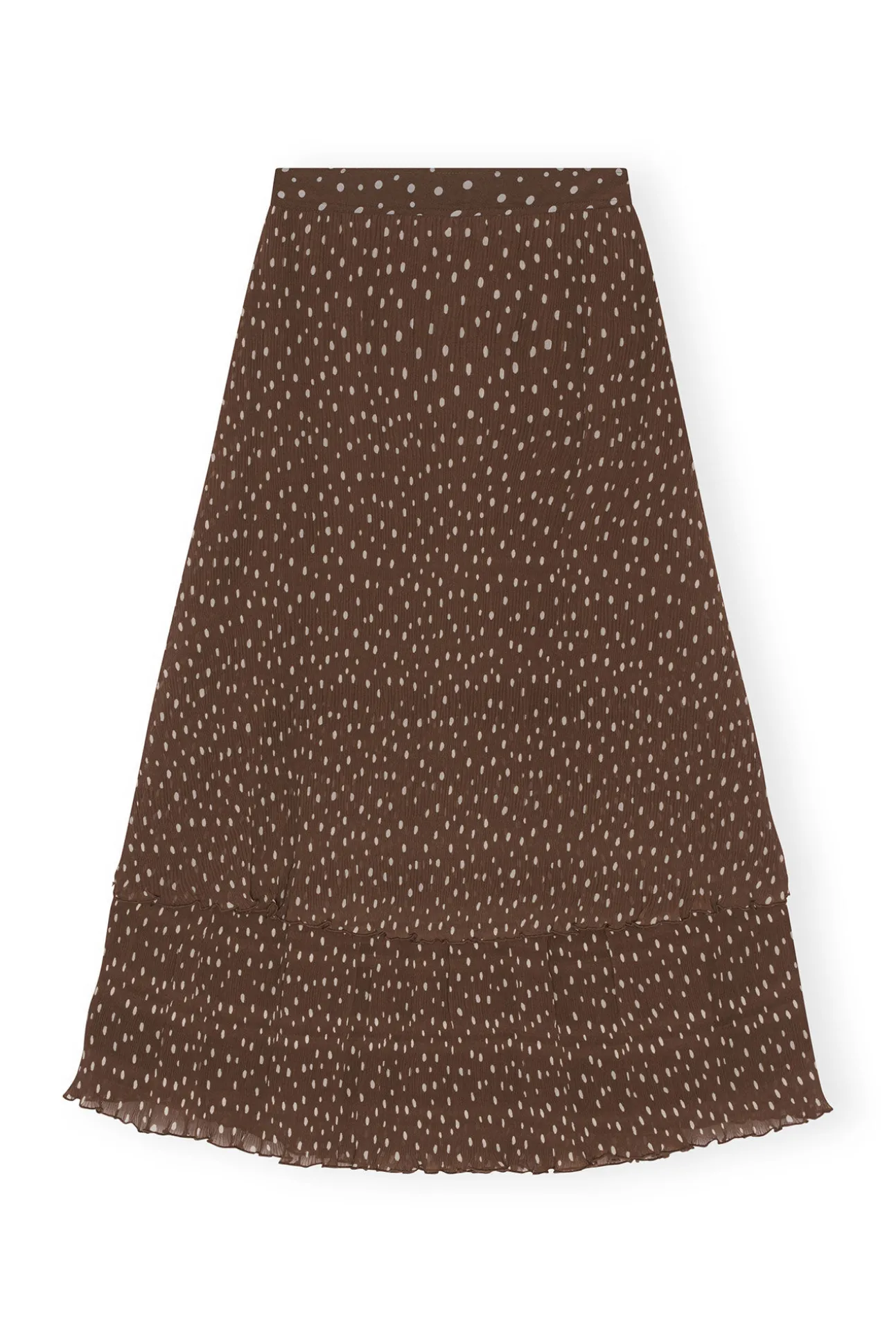 Online GANNI Plissierter Mehrlagiger Georgette-Maxirock Rocky Road