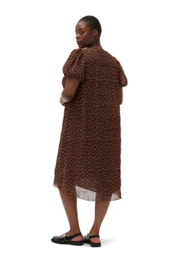 Flash Sale GANNI Plissiertes Georgette-Maxikleid Rocky Road