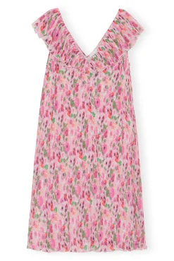 Cheap GANNI Plissiertes Georgette-Midikleid Sugar Plum