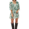 Fashion GANNI Plissiertes Georgette-Minikleid Mit Ruschen Egret
