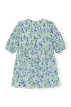 Best GANNI Plissiertes Minikleid Aus Georgette Ice Water