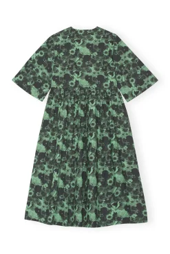 Store GANNI Printed Cotton Midi Wrap Dress Peapod