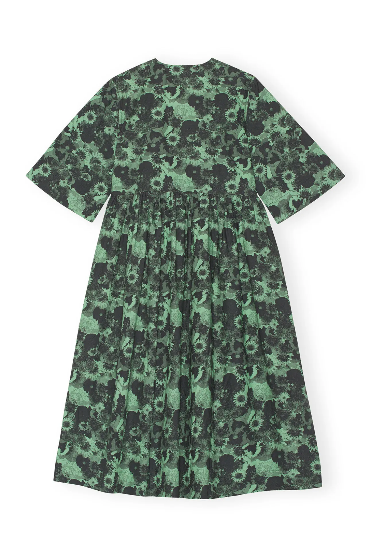 Store GANNI Printed Cotton Midi Wrap Dress Peapod