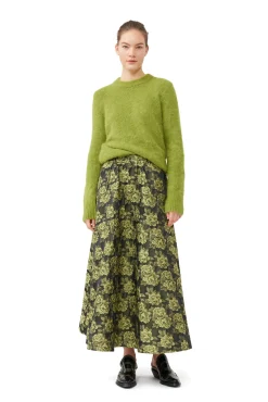 Discount GANNI Pullover Mit O-Ausschnitt Aus Brushed Alpaca Going Green