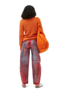 Store GANNI Pullover Mit O-Ausschnitt Aus Brushed Alpaca Vibrant Orange