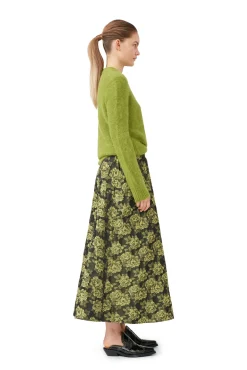 Discount GANNI Pullover Mit O-Ausschnitt Aus Brushed Alpaca Going Green