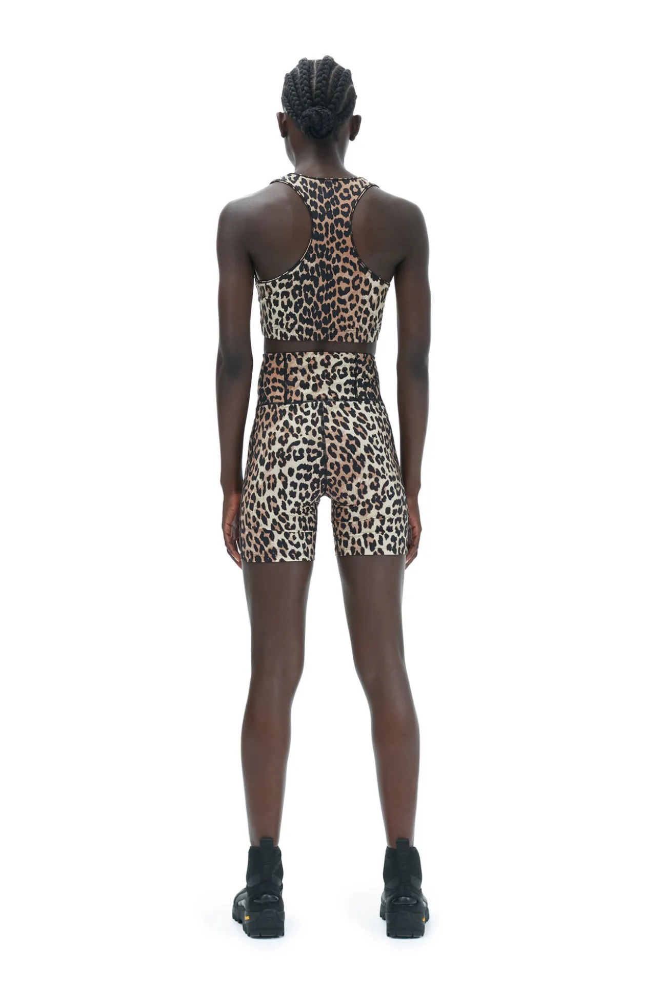 Cheap GANNI Racerback-Sporttop Mit Reisverschluss Leopard