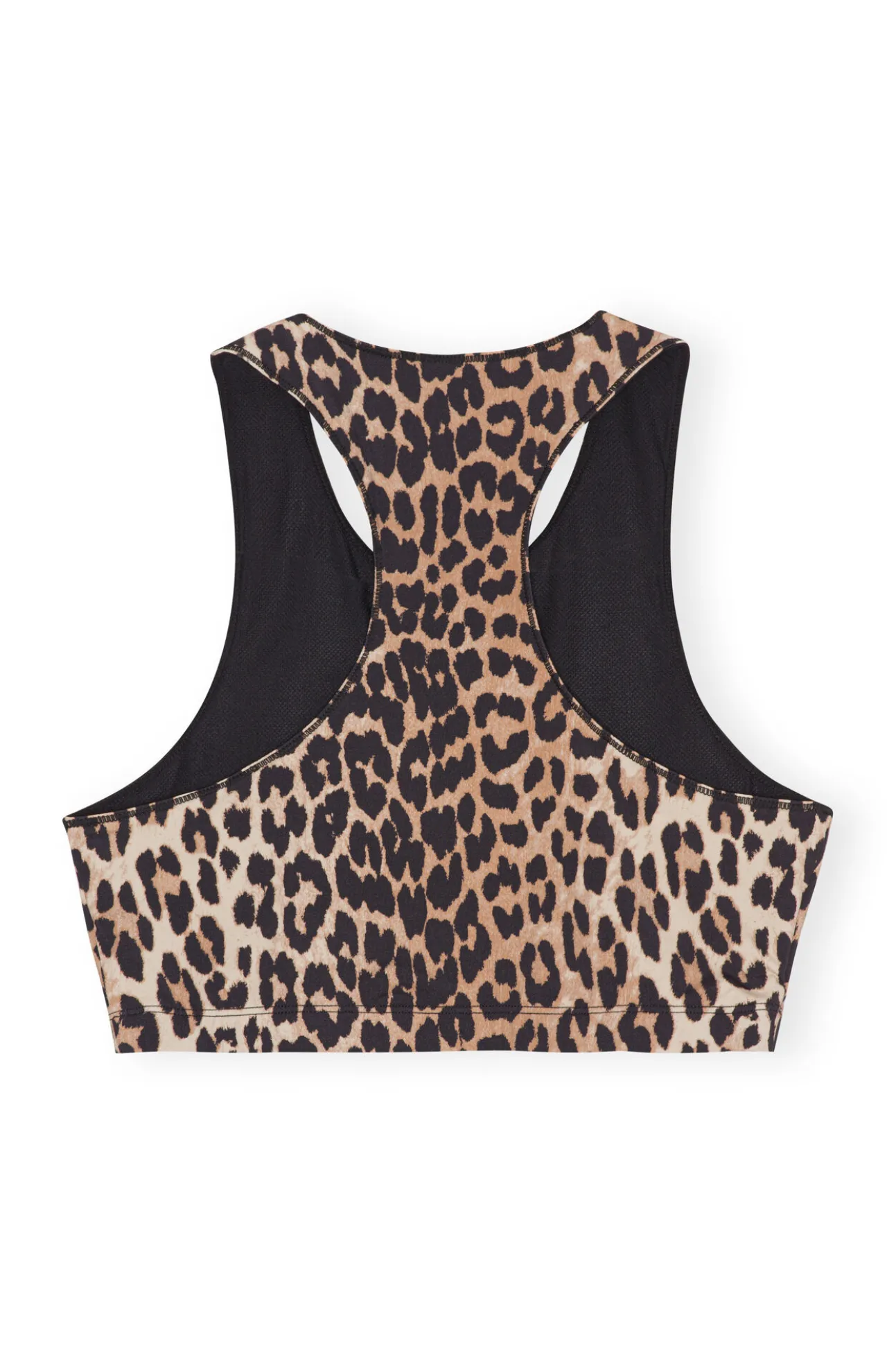 Cheap GANNI Racerback-Sporttop Mit Reisverschluss Leopard