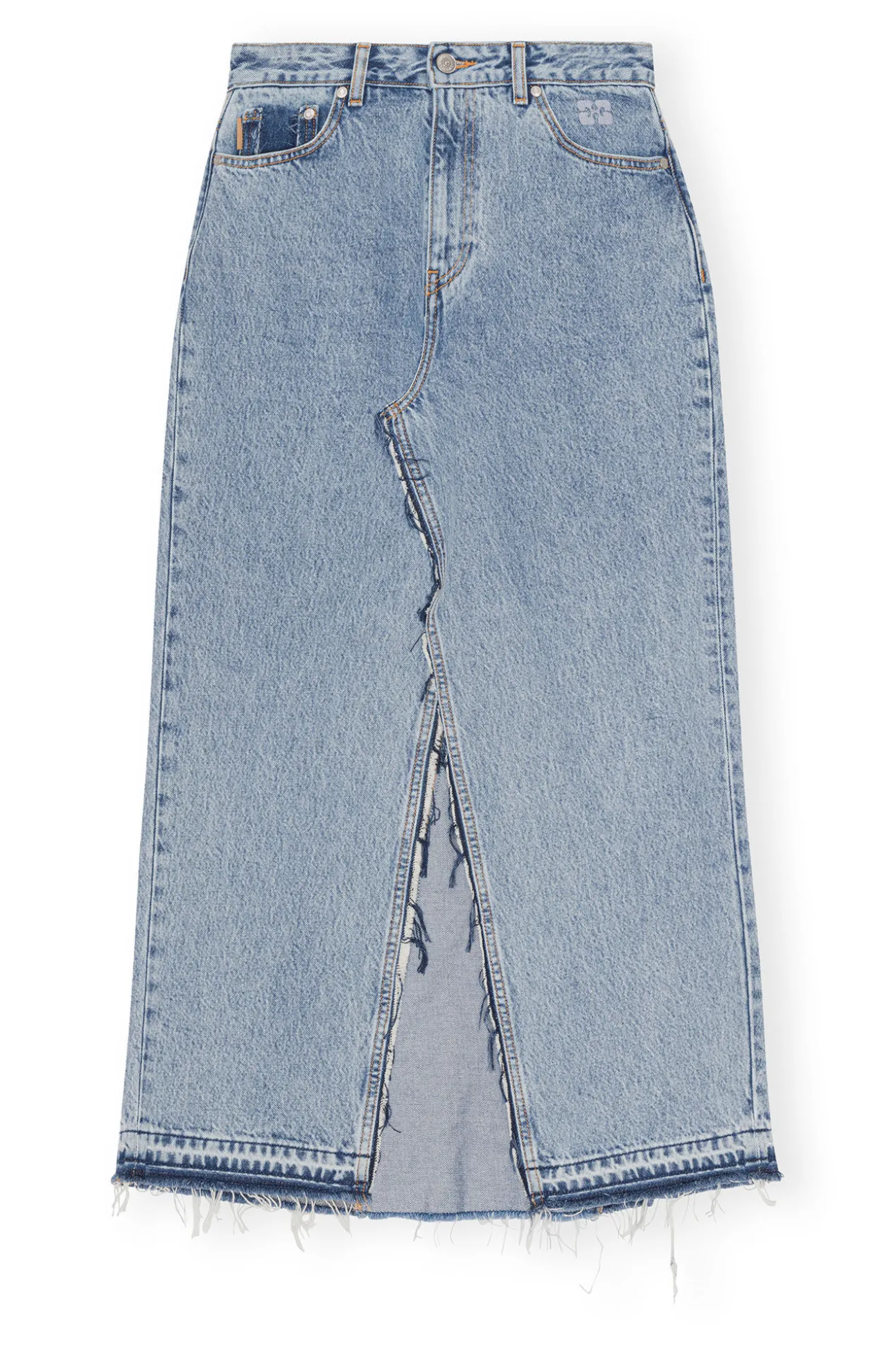Fashion GANNI Re-Cut-Maxirock Aus Denim
