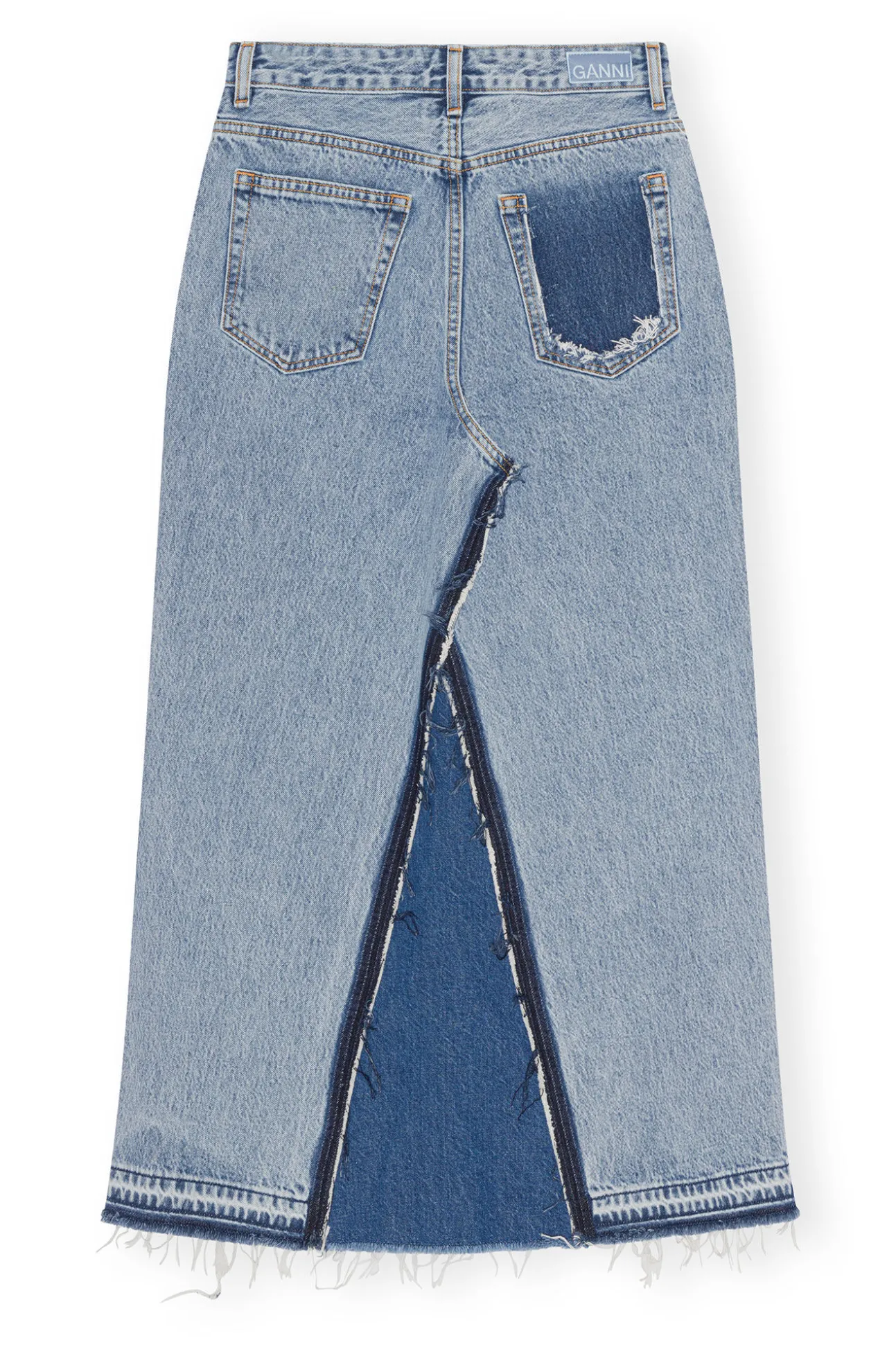 Fashion GANNI Re-Cut-Maxirock Aus Denim