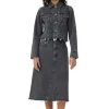 Online GANNI Re-Cut-Midirock Aus Denim Washed Black/Black