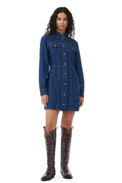 Fashion GANNI Re-Cut-Minikleid Aus Denim Mid Blue Stone