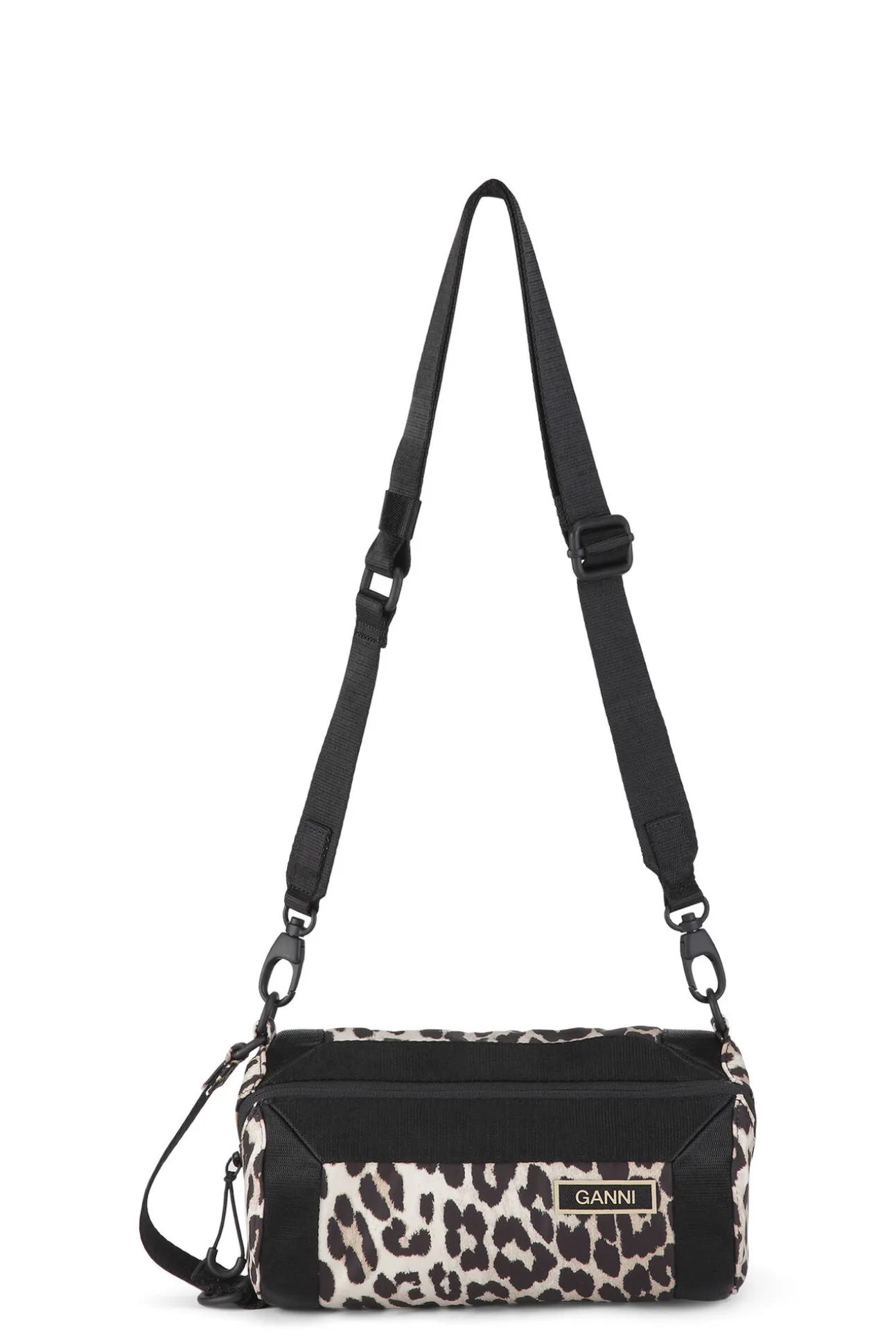 Store GANNI Recycelte Mini-Barrel-Umhangetasche Leopard