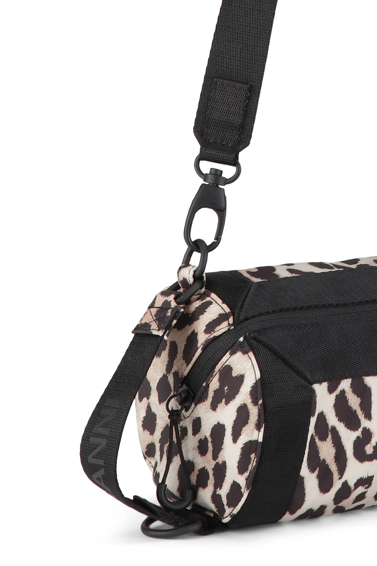 Store GANNI Recycelte Mini-Barrel-Umhangetasche Leopard