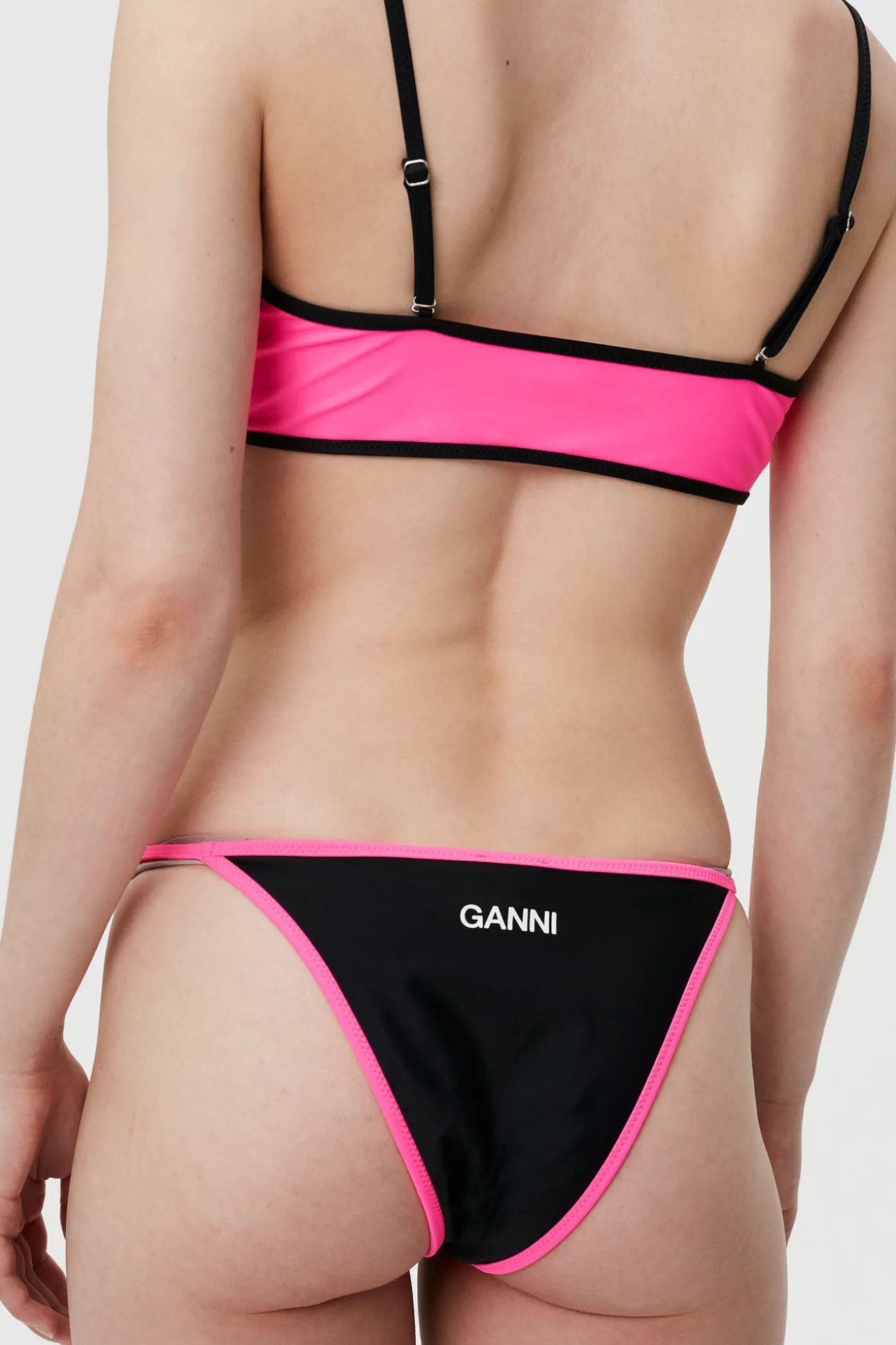 Fashion GANNI Recycled Cutline Sporty Bikini Top Sugar Plum