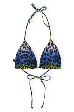 Cheap GANNI Recycled Printed String Bikini Top Multicolour