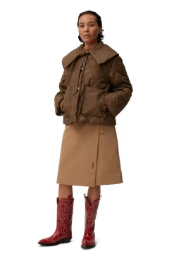 Online GANNI Ripstop-Steppjacke Teak