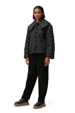 Cheap GANNI Ripstop-Steppjacke Black