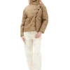 Hot GANNI Ripstop-Steppjacke Mit Ruschensaumen Petrified Oak