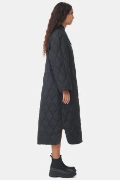 Shop GANNI Ripstop-SteppMäntel Black