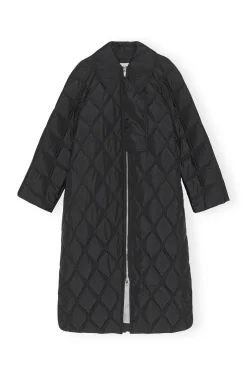 Shop GANNI Ripstop-SteppMäntel Black
