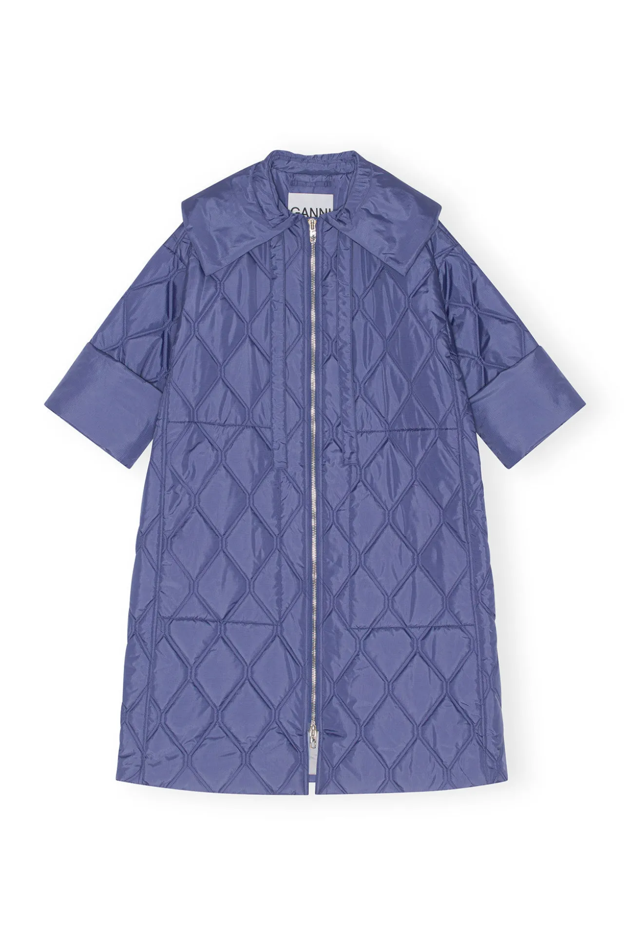 Best Sale GANNI Ripstop-SteppMäntel Gray Blue