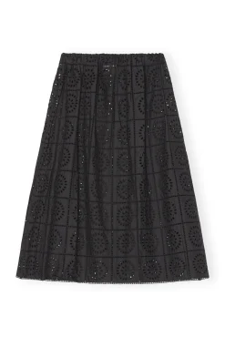 Best GANNI Rock Mit Lochstickerei Black