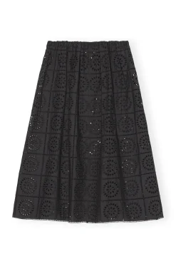 Best GANNI Rock Mit Lochstickerei Black