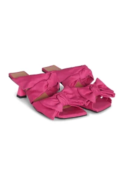 Cheap GANNI Rosa Pantoletten Mit Sanften Schleifen Und Niedrigem Pfennigabsatz Love Potion
