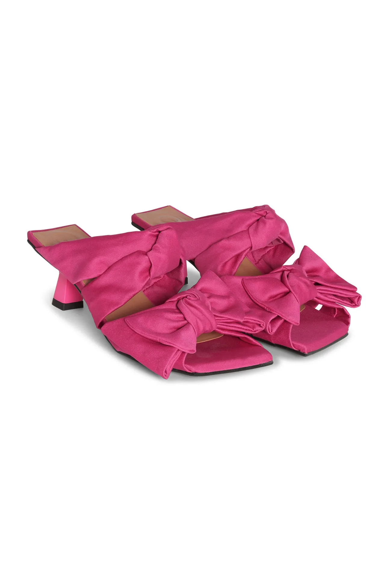 Cheap GANNI Rosa Pantoletten Mit Sanften Schleifen Und Niedrigem Pfennigabsatz Love Potion