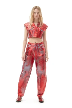 Flash Sale GANNI Rote Foil-Stary-Jeans Red Alert