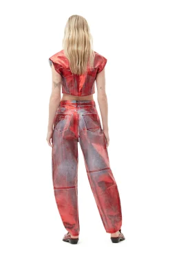 Flash Sale GANNI Rote Foil-Stary-Jeans Red Alert