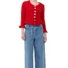 Hot GANNI Roter Mohair-Cardigan Racing Red